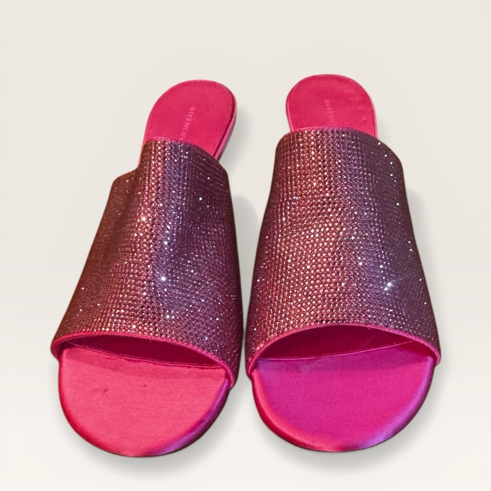 Givenchy Strass 4G Slim Cube-Heel Mule Sandals US 9 - Picture 2 of 8